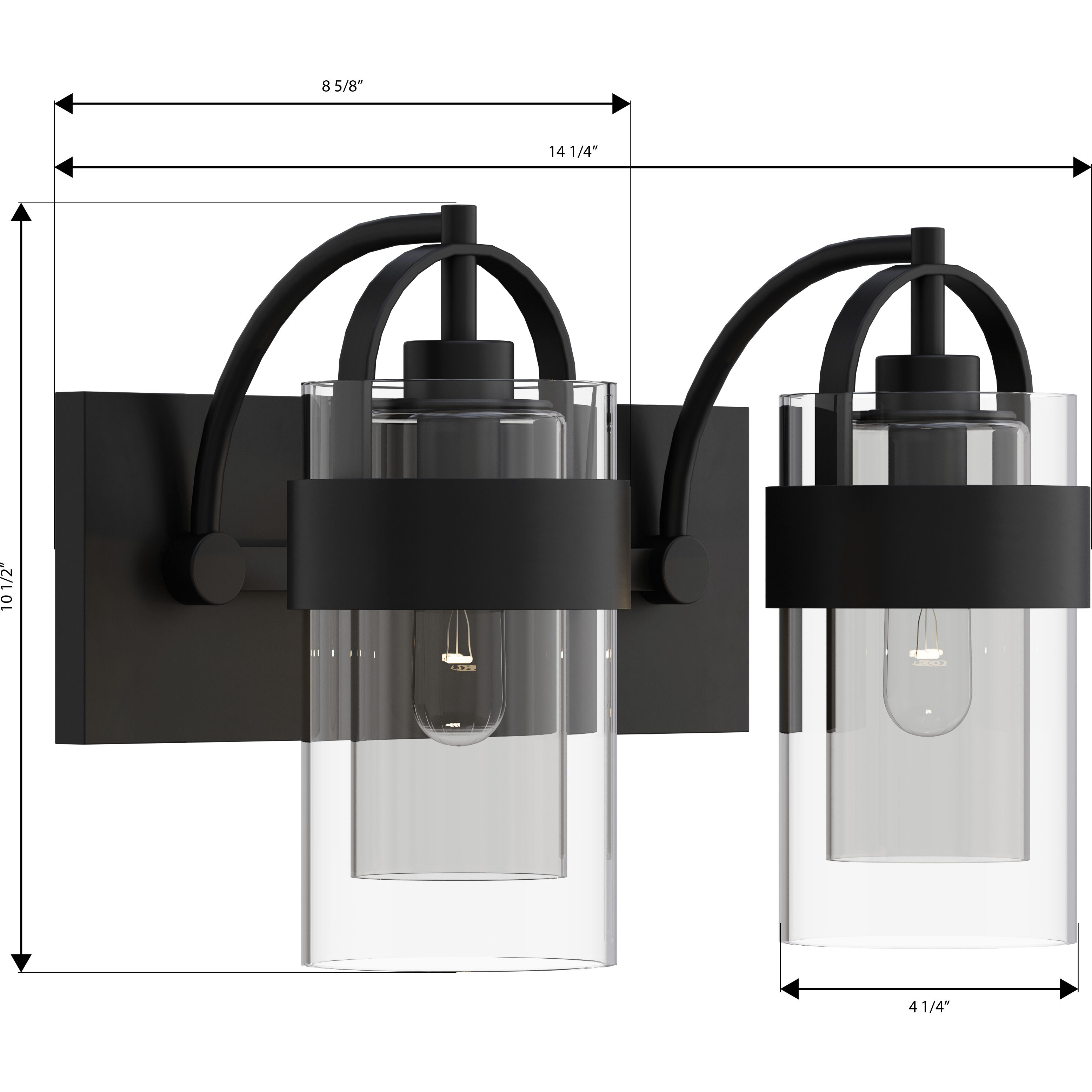 Ravik 2 Light 14.25 inch Dark Matte Black Vanity Wall Light