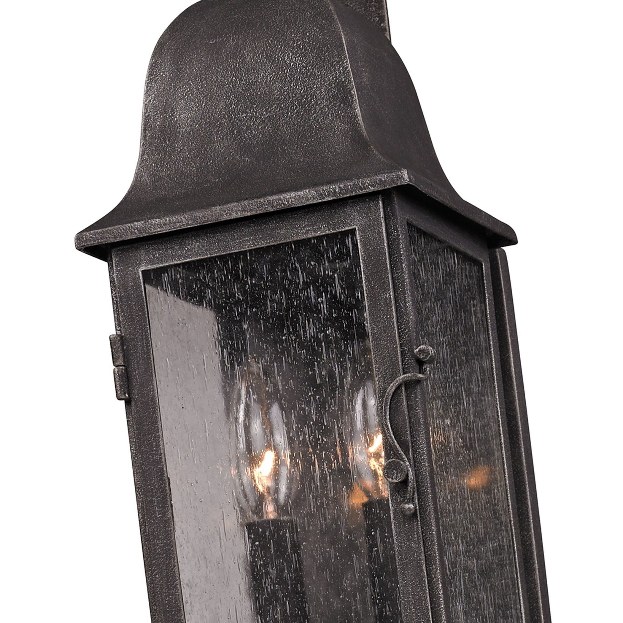 Pella 2 Light 18.75 inch Aged Pewter Outdoor Wall Sconce