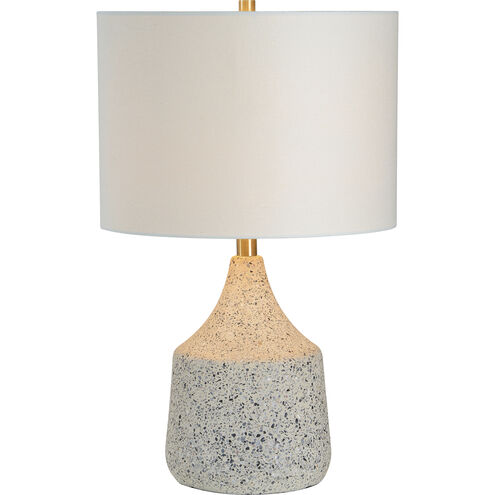 Longmore 22 inch 100.00 watt Beige Cement and Antique Brass Table Lamp Portable Light