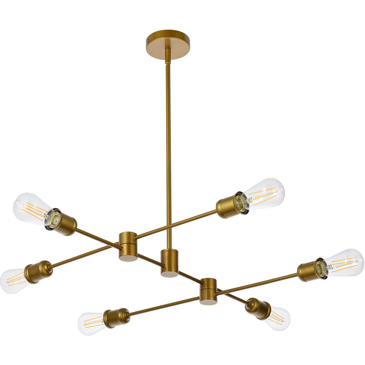 Xavier 6 Light 31 inch Brass Pendant Ceiling Light