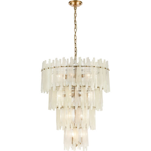 Brinicle 18 Light 26 inch White with Aged Brass Chandelier Ceiling Light