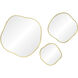 Nucleus 36 X 36 inch Clear and Satin Brass Wall Mirrors, Set of 3