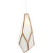 Glace 7 Light 15 inch White and Antique Brass with Silver Multi-Drop Pendant Ceiling Light