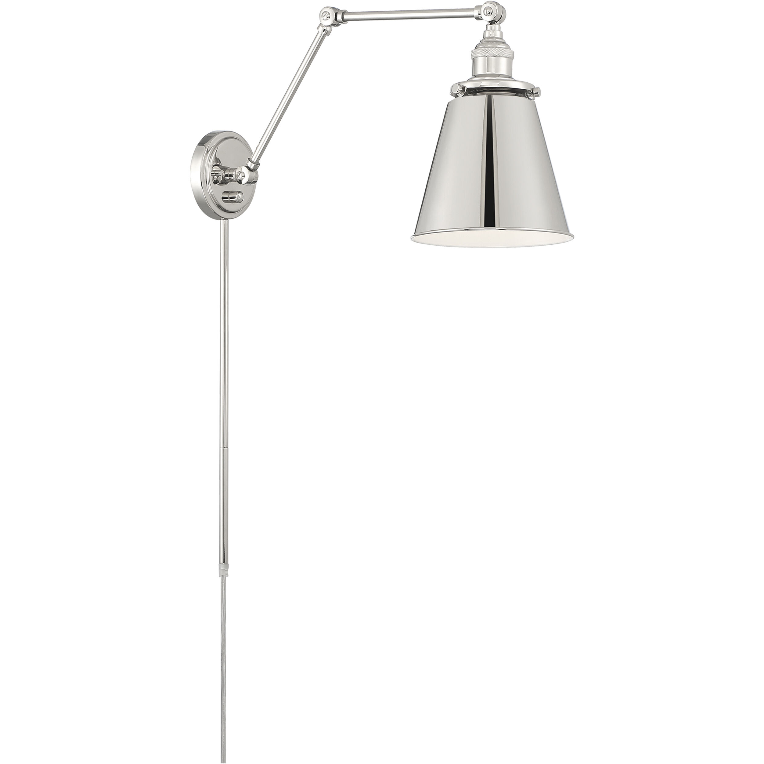 Bayard 25 inch 60.00 watt Polished Nickel Swing Arm Wall Wall Light