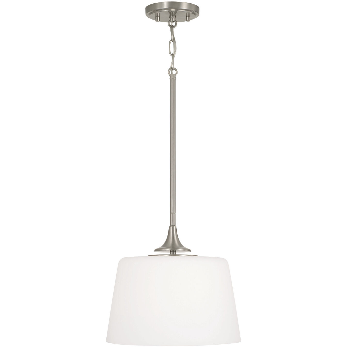 Presley 1 Light 11.75 inch Brushed Nickel Semi-Flush Mount Ceiling Light, Convertible Dual Mount
