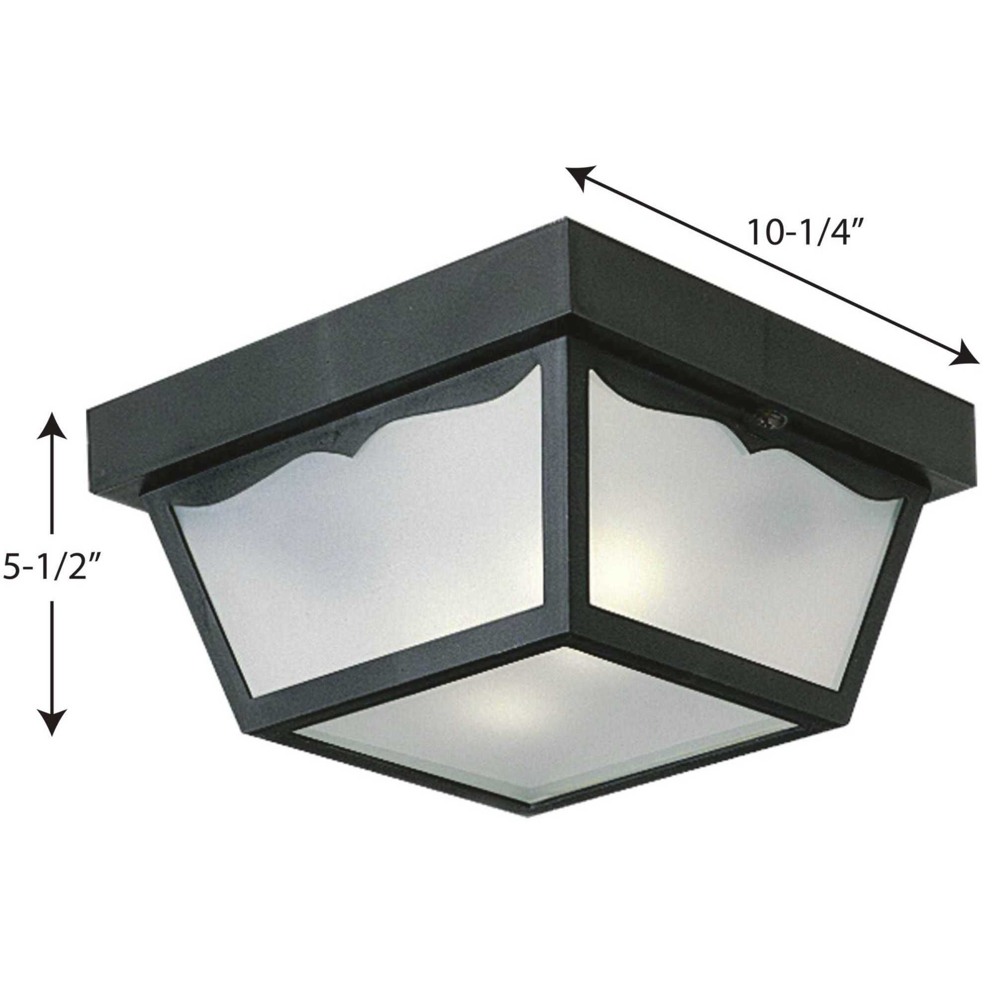 Ceiling Mount 2 Light 10.25 inch Textured Black Outdoor Flush Mount