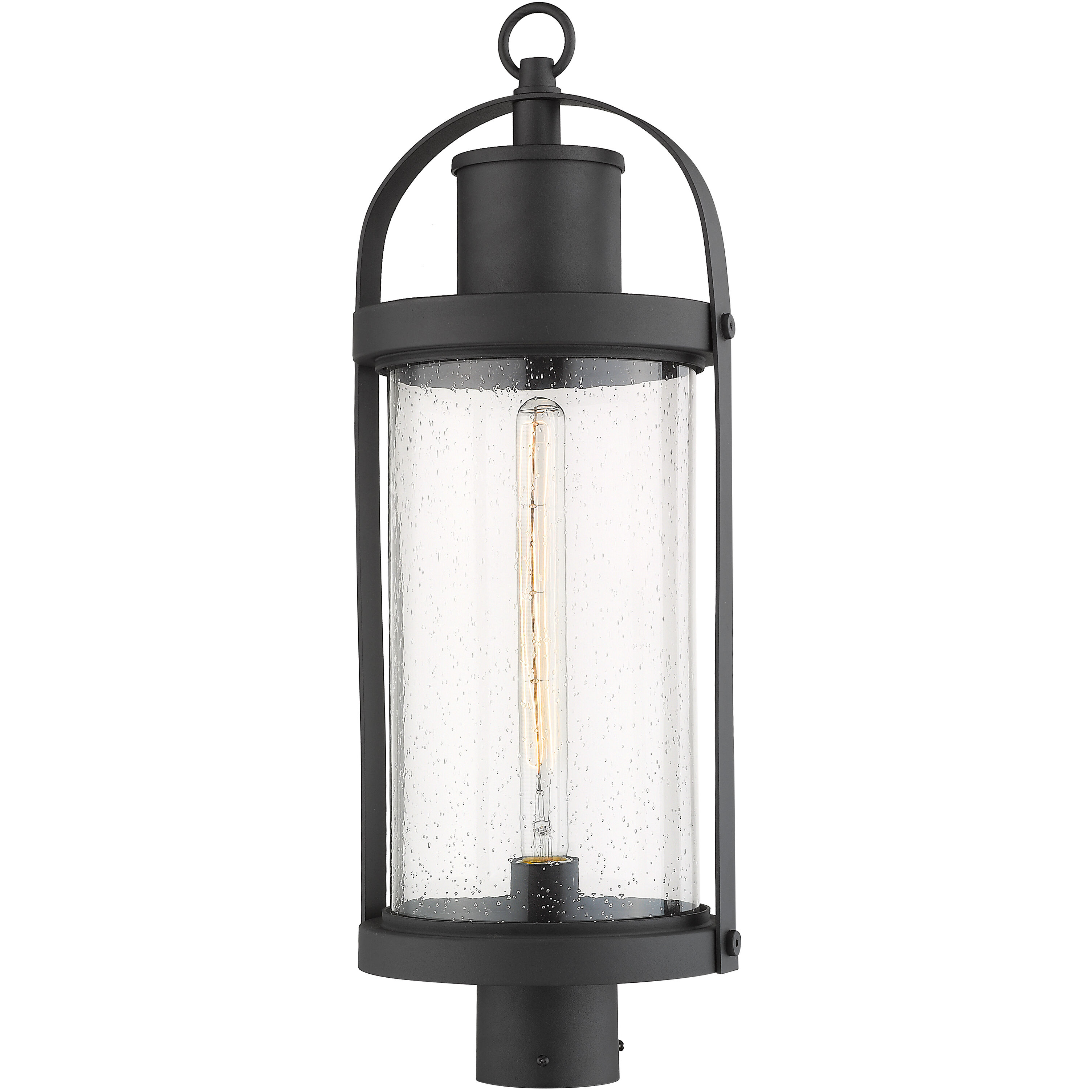 Roundhouse 1 Light 25 inch Black Outdoor Post Mount Fixture in 8