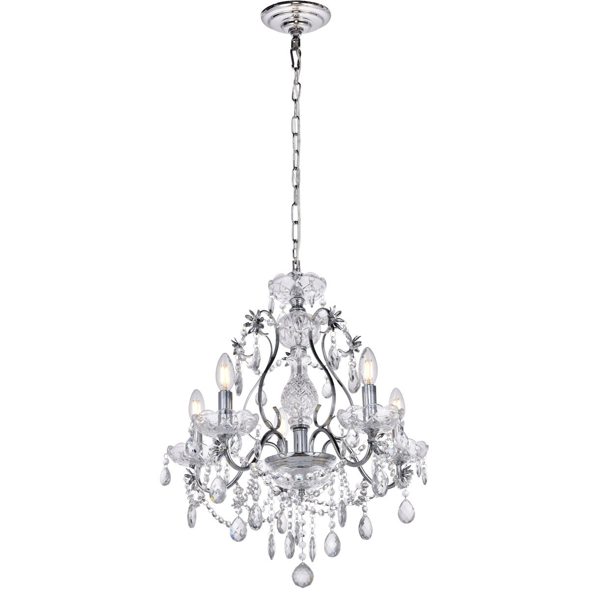 Voltaire 5 Light 22 inch Chrome Chandelier Ceiling Light
