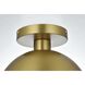 Eclipse 1 Light 10 inch Satin Gold Flush Mount Ceiling Light
