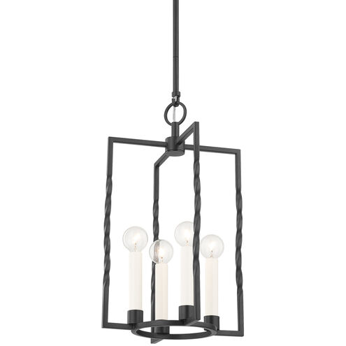 Adelaide 4 Light 11 inch Textured Black Indoor Lantern Pendant Ceiling Light