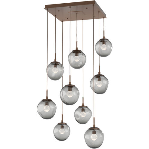 Aster LED LED Burnished Bronze Chandelier Ceiling Light, Square Multi-Pendant