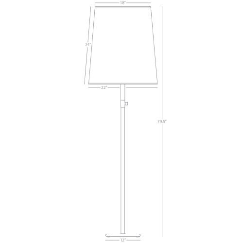 Rico Espinet Buster 79.5 inch 200 watt Aged Brass Floor Lamp Portable Light in Smoke Gray
