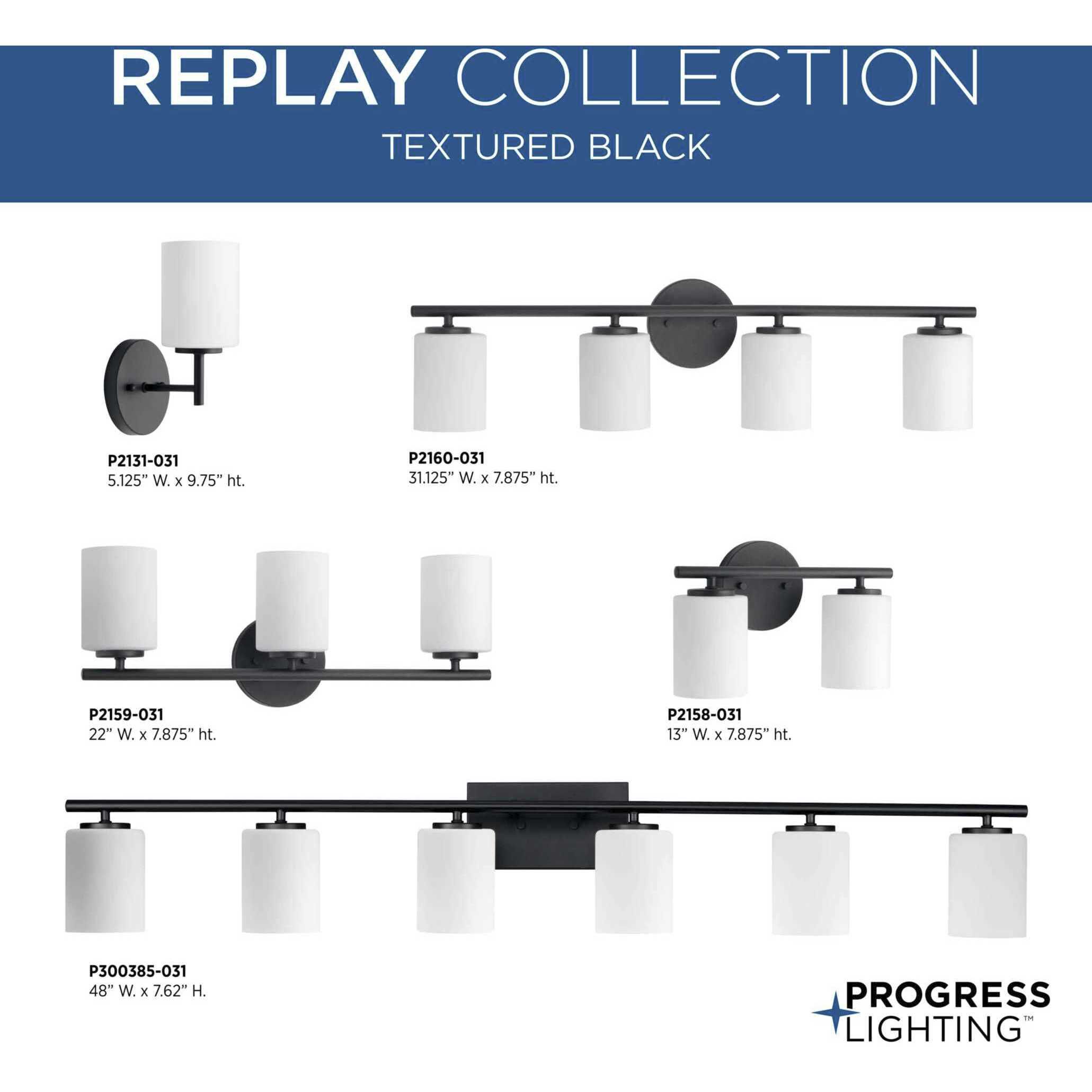 Replay 2 Light 13 inch Black Bath Vanity Wall Light