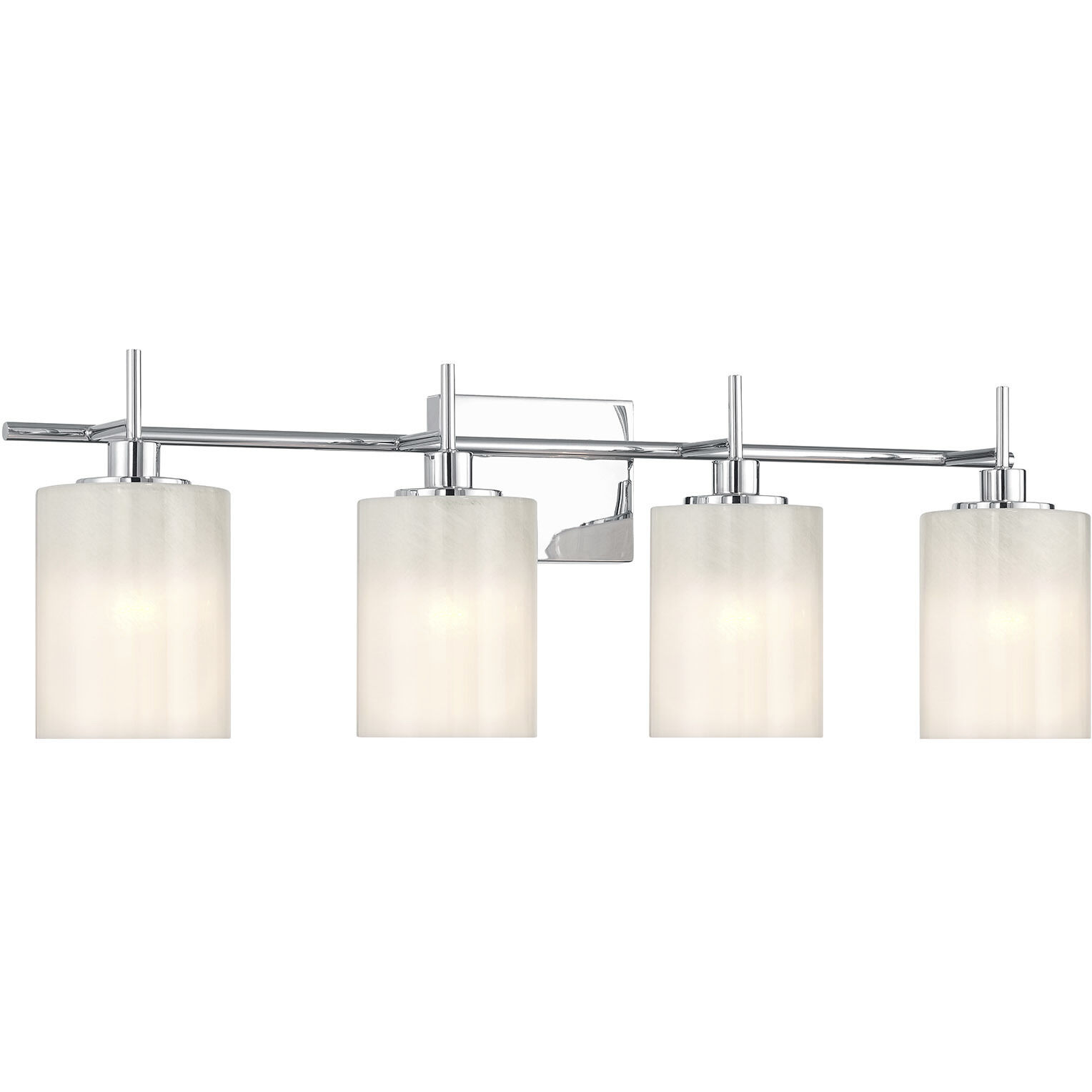 Modern 4 Light 30.75 inch Chrome Bathroom Vanity Light Wall Light