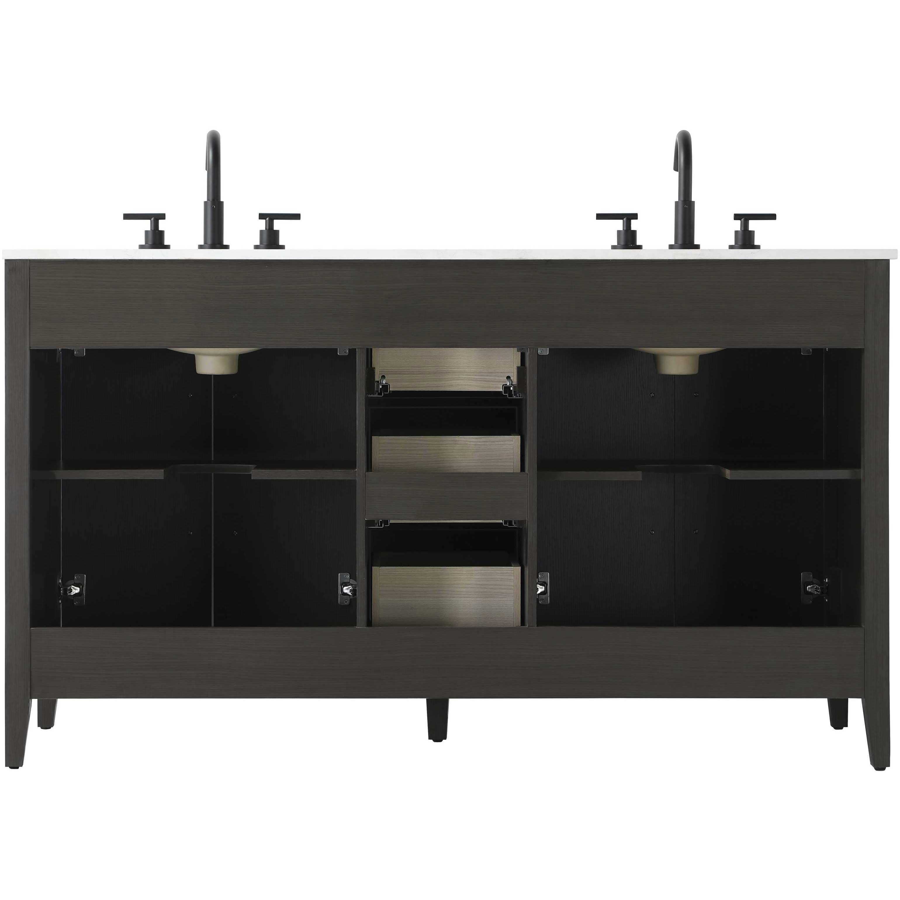 Millie 60 X 35 inch Mocha Brown Bathroom Vanity Cabinet