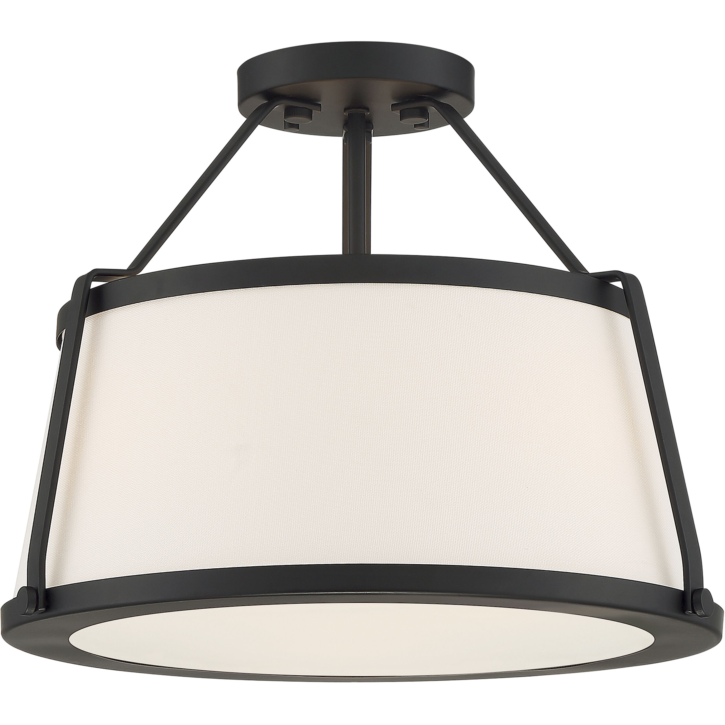 Cutty 3 Light 16 inch Matte Black Semi Flush Mount Fixture Ceiling Light 