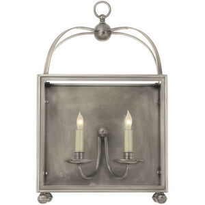 Chapman & Myers Arch Top 2 Light 22 inch Antique Nickel Wall Lantern, Large