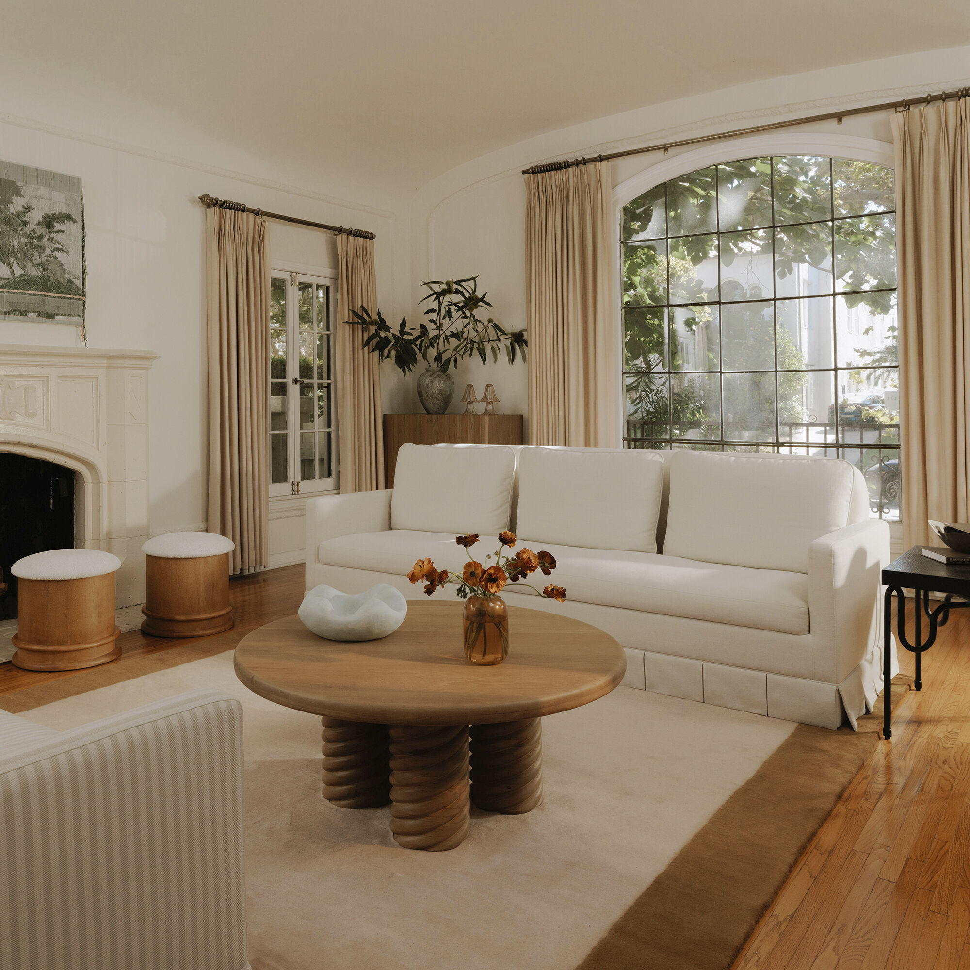 Piccolo 18 inch Beige Storage Stool