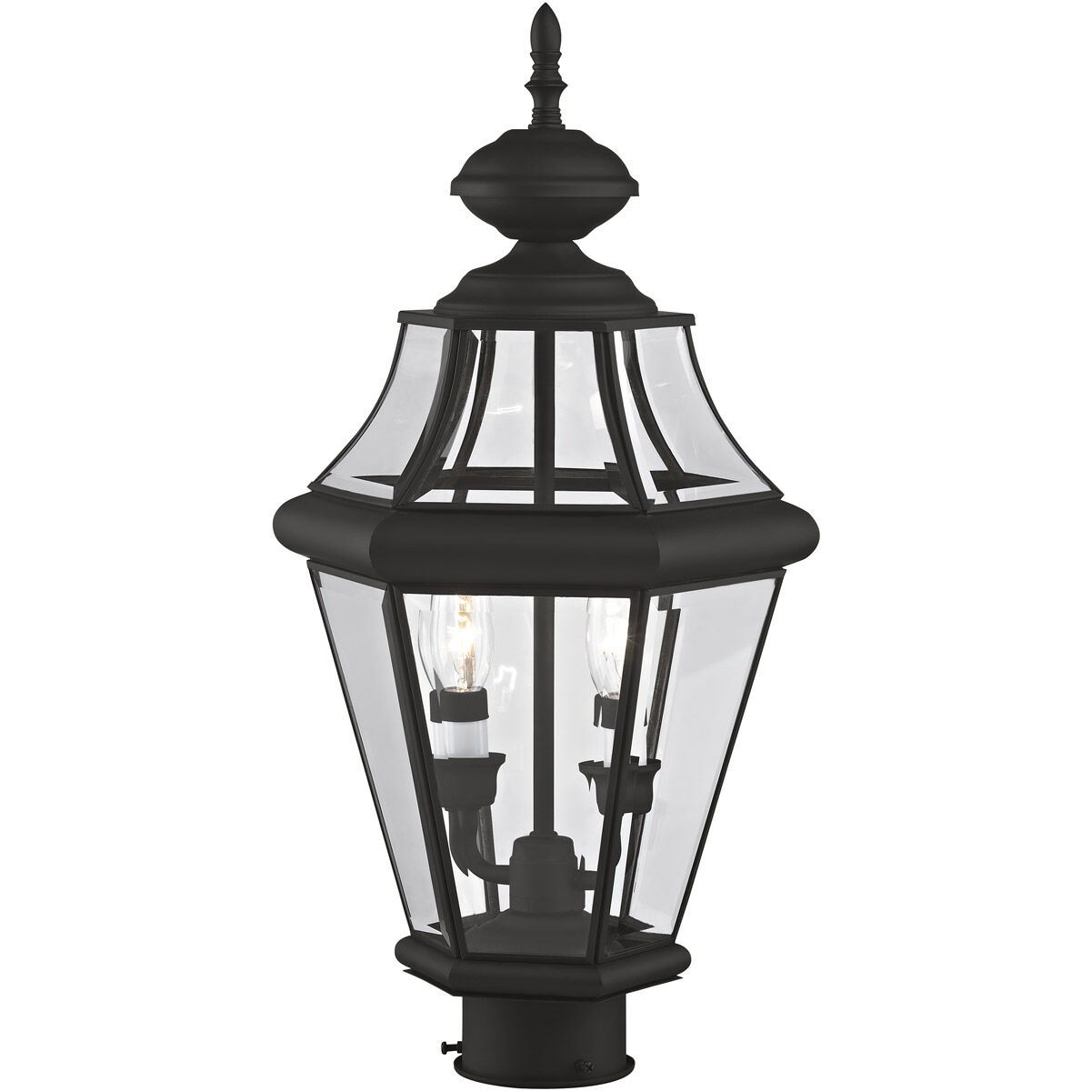 Georgetown 2 Light 21 inch Black Outdoor Post Top Lantern