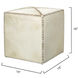 Leather and Hide 16 inch White Hide Ottoman