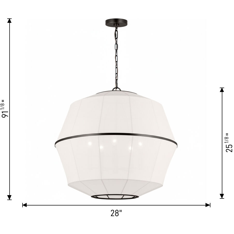 ED Ellen DeGeneres Hikari 5 Light 28 inch Burnished Brass Pendant Ceiling Light