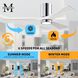 Atlas Irene-5HLK 60 inch Polished Chrome with Matte White Blades Ceiling Fan, Flush Mounted
