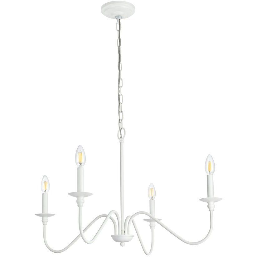 Rohan 4 Light 30 inch White Chandelier Ceiling Light