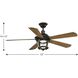 Smyrna 52 inch Antique Bronze with Walnut Blades Indoor/Outdoor Ceiling Fan, Progress LED