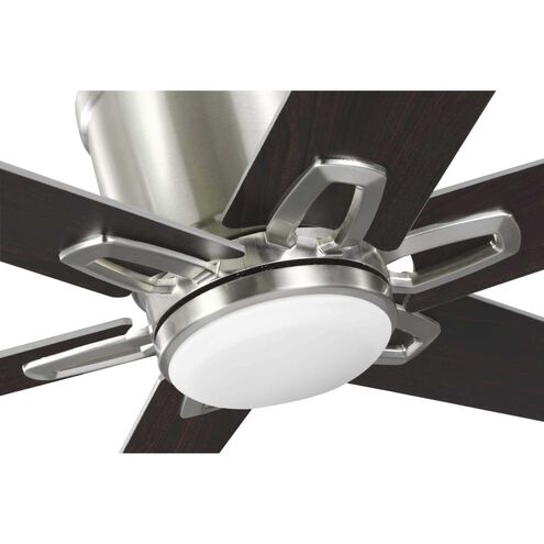 Bexar 54 inch Brushed Nickel with Silver/Dark Cherry Blades Ceiling Fan, Progress LED