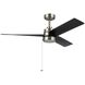 Spyn Lite 52 inch Brushed Nickel with Satin Black Blades Ceiling Fan