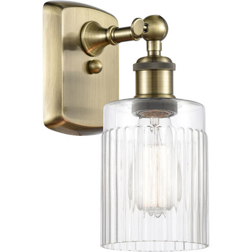 Ballston Hadley LED 4.5 inch Antique Brass Sconce Wall Light in Clear Glass, Ballston