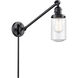 Dover 30 inch 3.50 watt Matte Black Swing Arm Wall Light, Franklin Restoration
