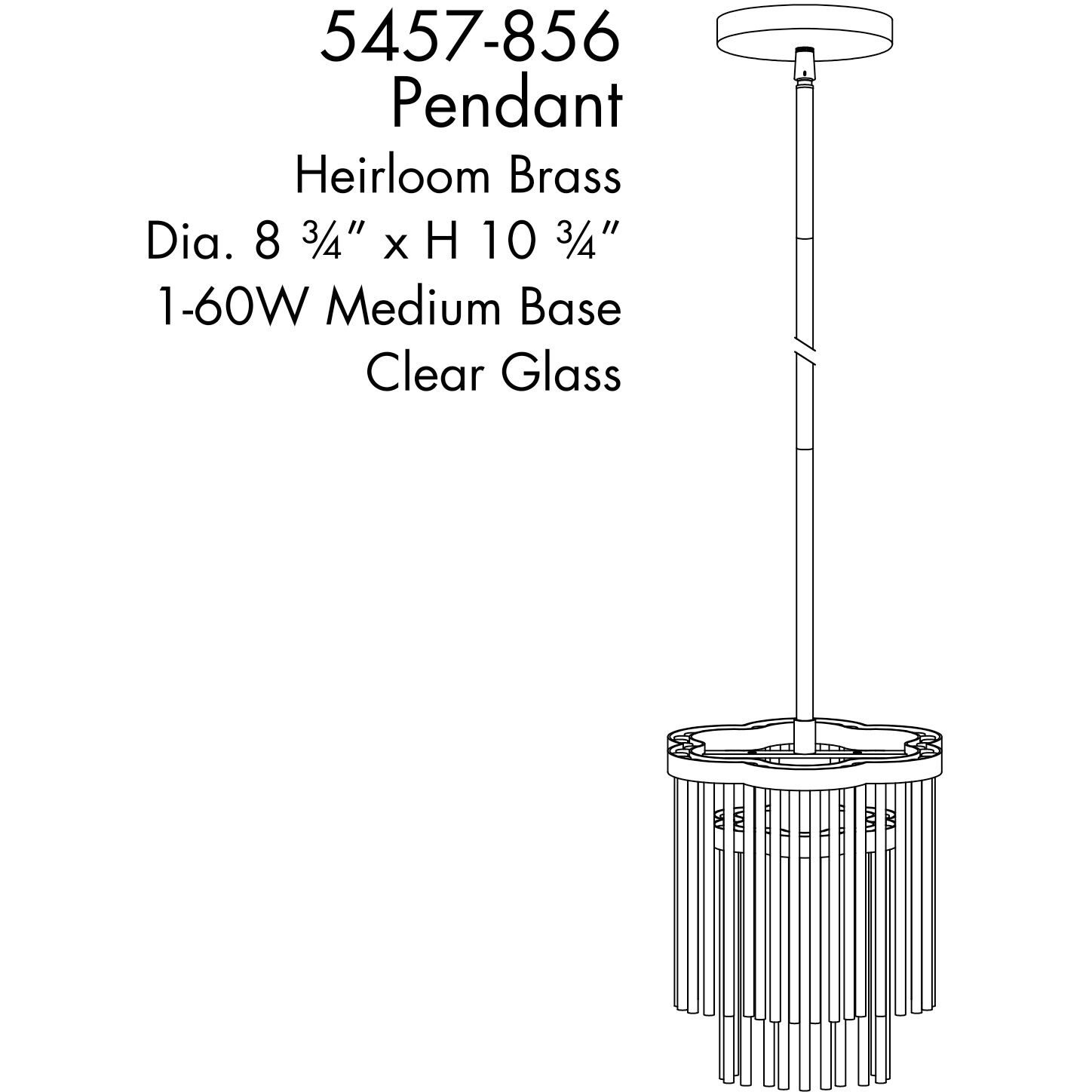 Azura 1 Light 8.63 inch Heirloom Brass Mini-Pendant Ceiling Light