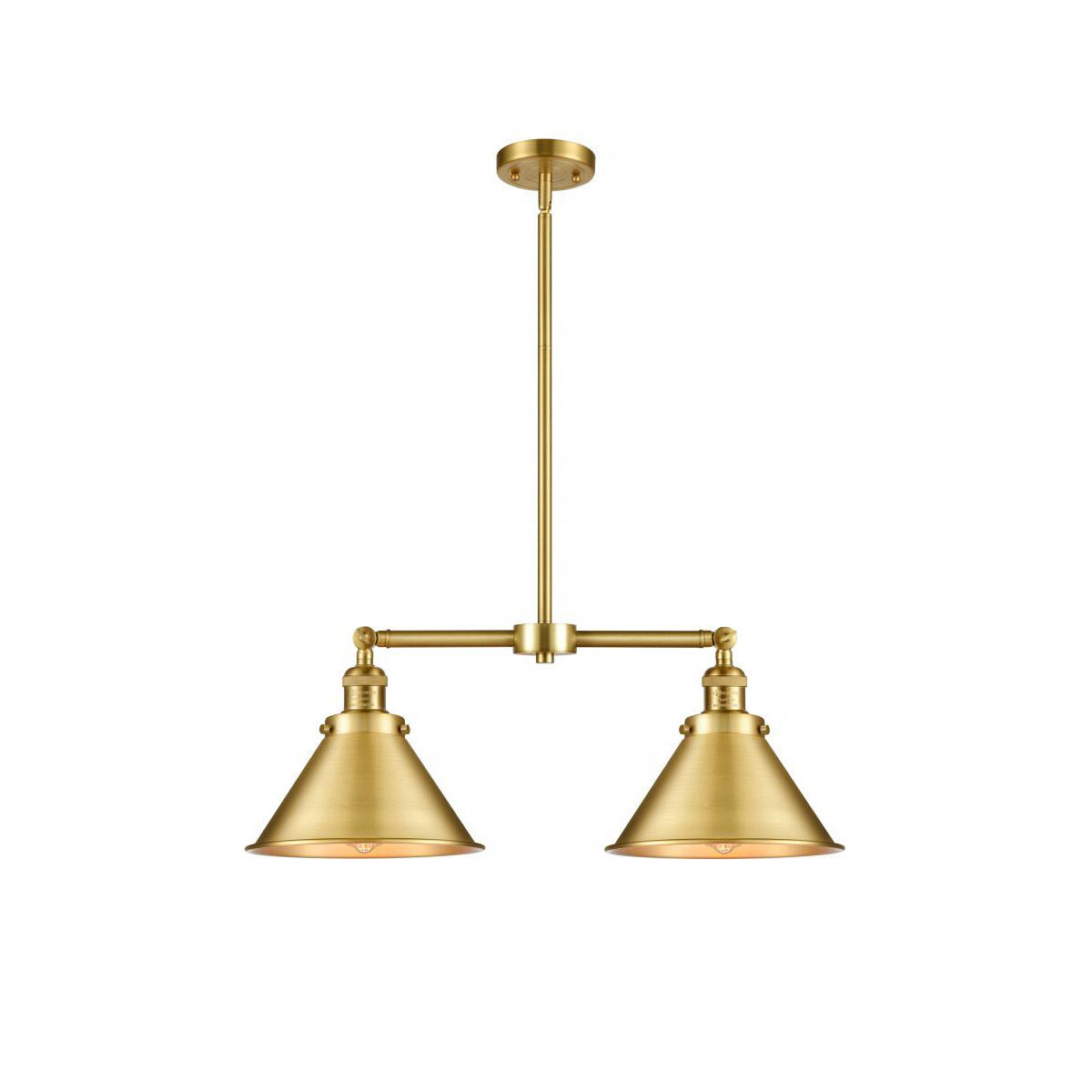 Franklin Restoration Briarcliff 2 Light 21 inch Satin Gold Island Light Ceiling Light, Franklin Restoration