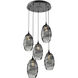 Ellisse 5 Light Matte Black Chandelier Ceiling Light, Round Multi-Port