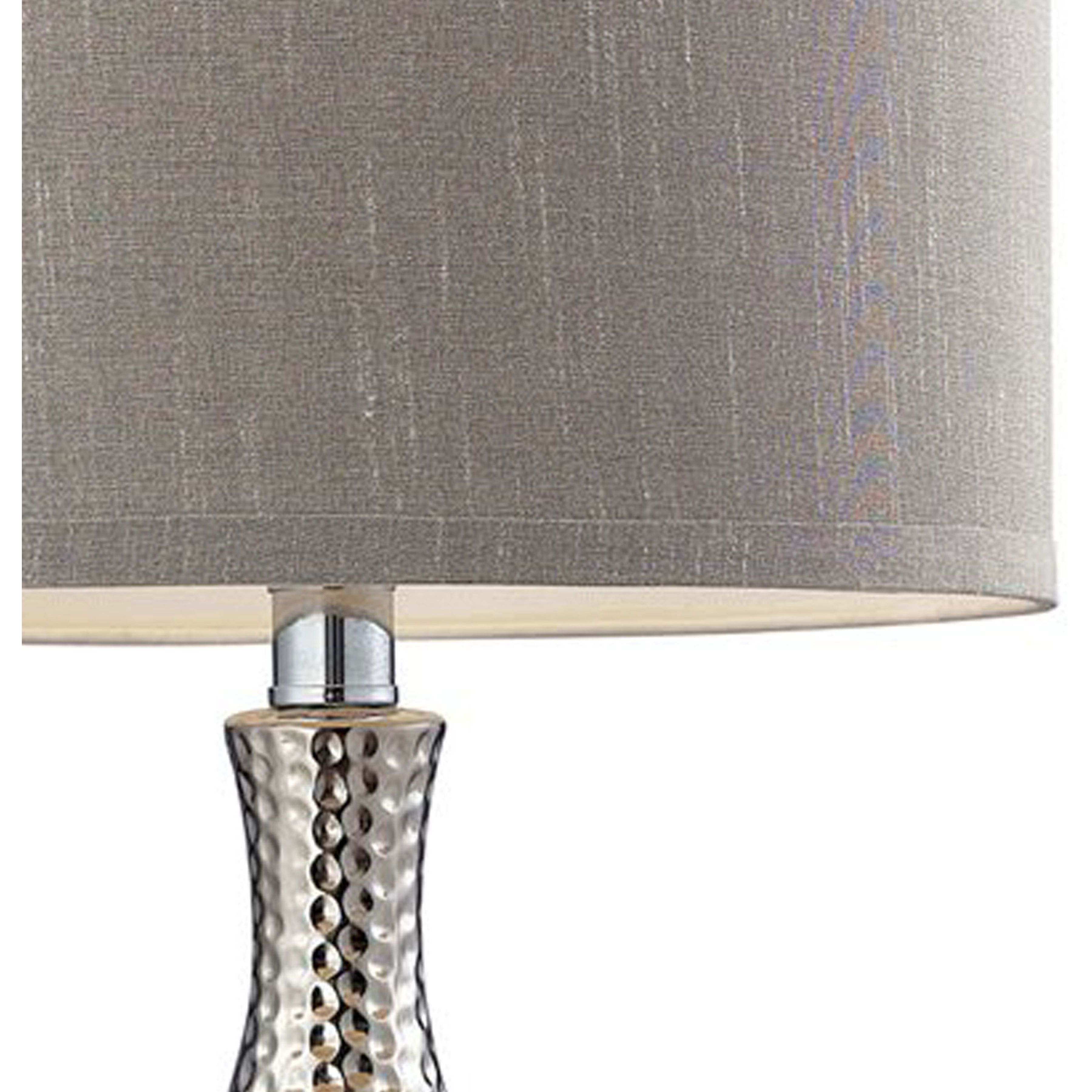 Hammered Chrome 21.5 inch 60 watt Chrome Table Lamp Portable Light