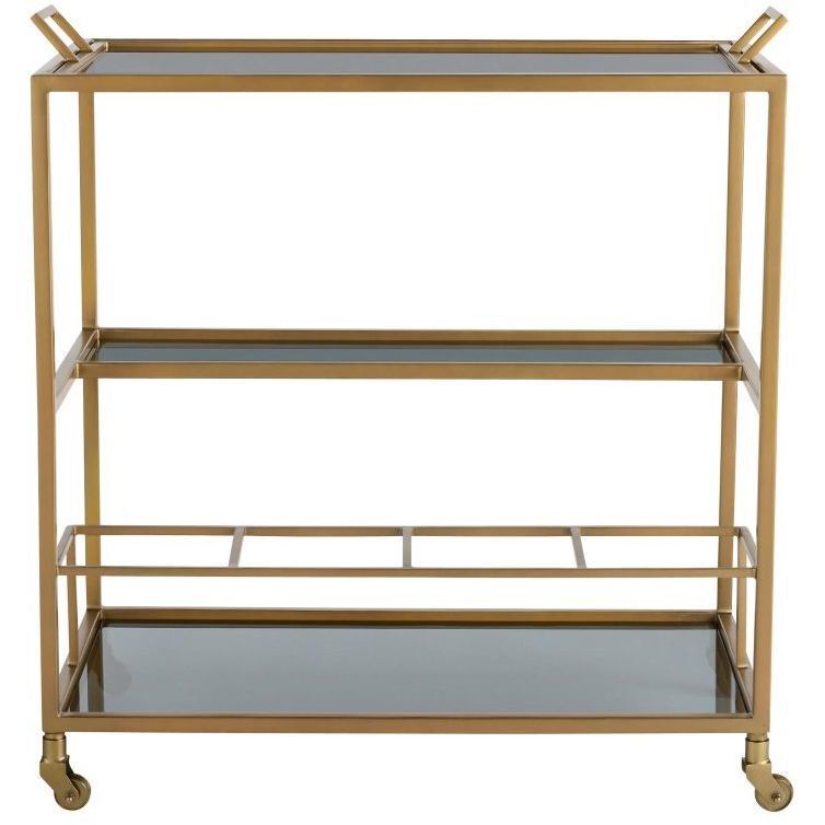 Jak 35 inch Antique Brass Bar Cart