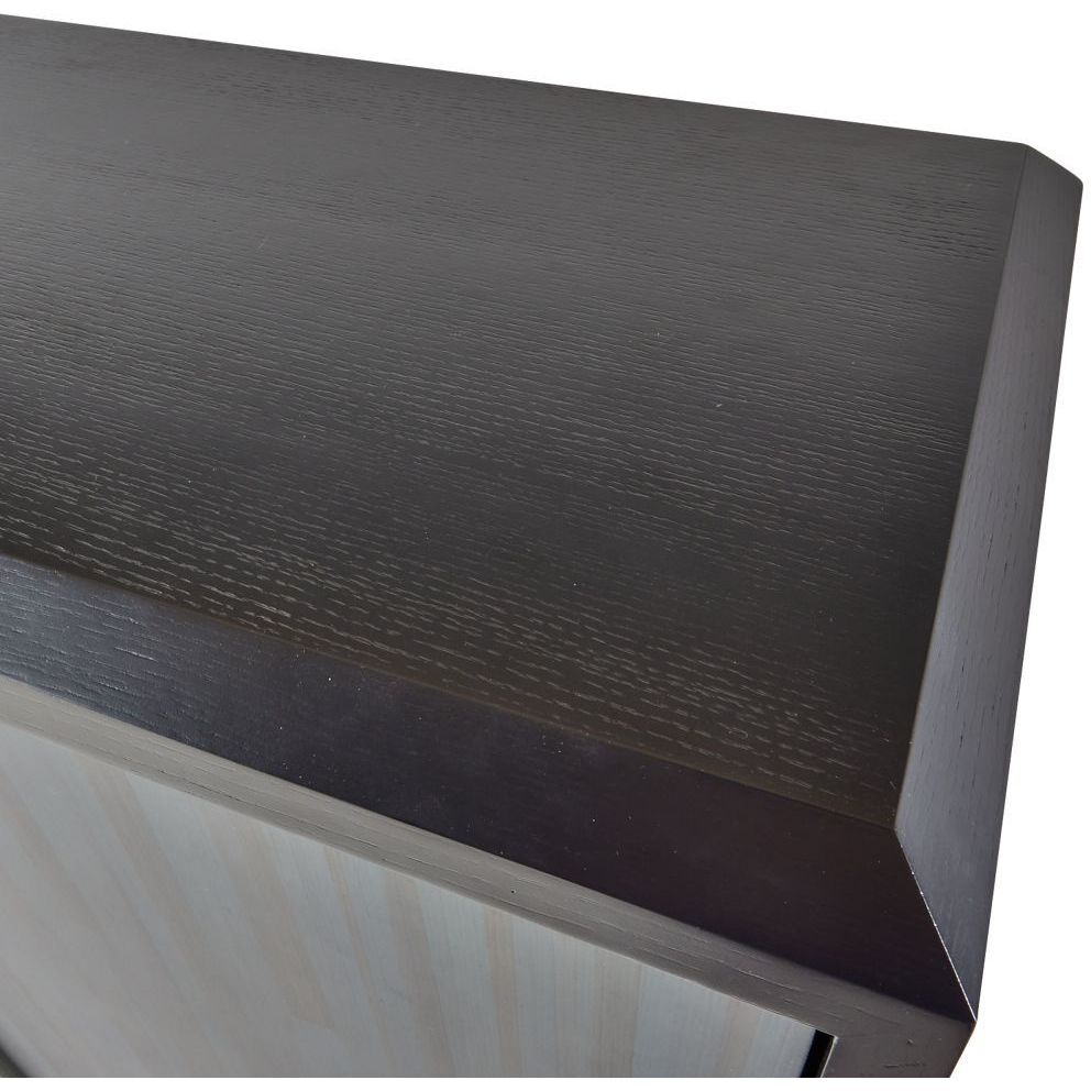 Ellington Gray Straw Marquetry and Ebony Cabinet