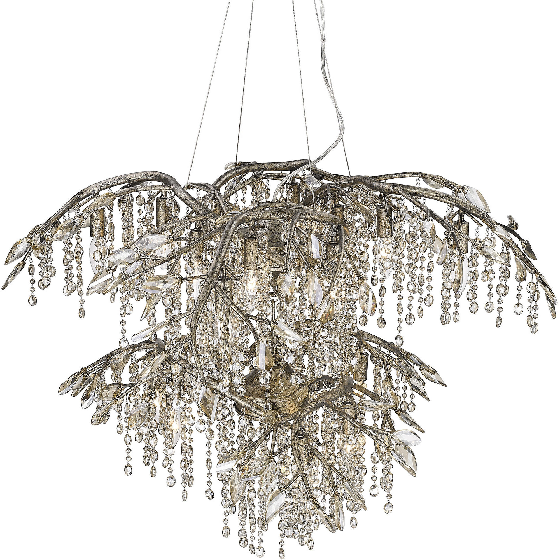 Autumn Twilight 40 inch 60.00 watt Mystic Gold Chandelier Ceiling Light, Large