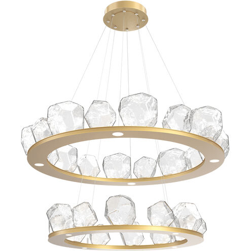 Gem LED 48.7 inch Gilded Brass Chandelier Ceiling Light, Two-Tier Ring