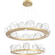 Gem LED 48.7 inch Gilded Brass Chandelier Ceiling Light, Two-Tier Ring