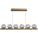 Mesa LED 59 inch Novel Brass Linear Pendant Ceiling Light in Smoke, 2700K LED