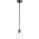 Rossington 1 Light 5 inch Oiled Bronze Mini Pendant Ceiling Light in Clear Seeded