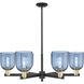 Arcadia Bella 6 Light 35.25 inch Black Antique Brass Chandelier Ceiling Light in Blue