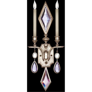 Encased Gems 2 Light 12 inch Silver Sconce Wall Light in Multi-Colored Crystal