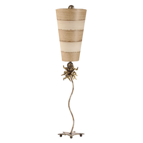 Anemone 29 inch 60.00 watt Taupe And Cream With Gold Leaf Table Lamp Portable Light, Flambeau