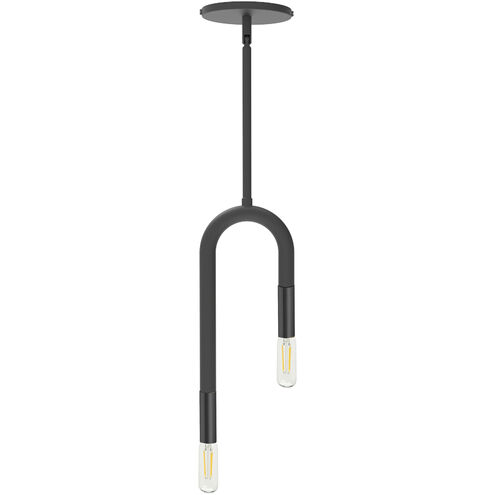 Wand 2 Light 5 inch Matte Black Pendant Ceiling Light