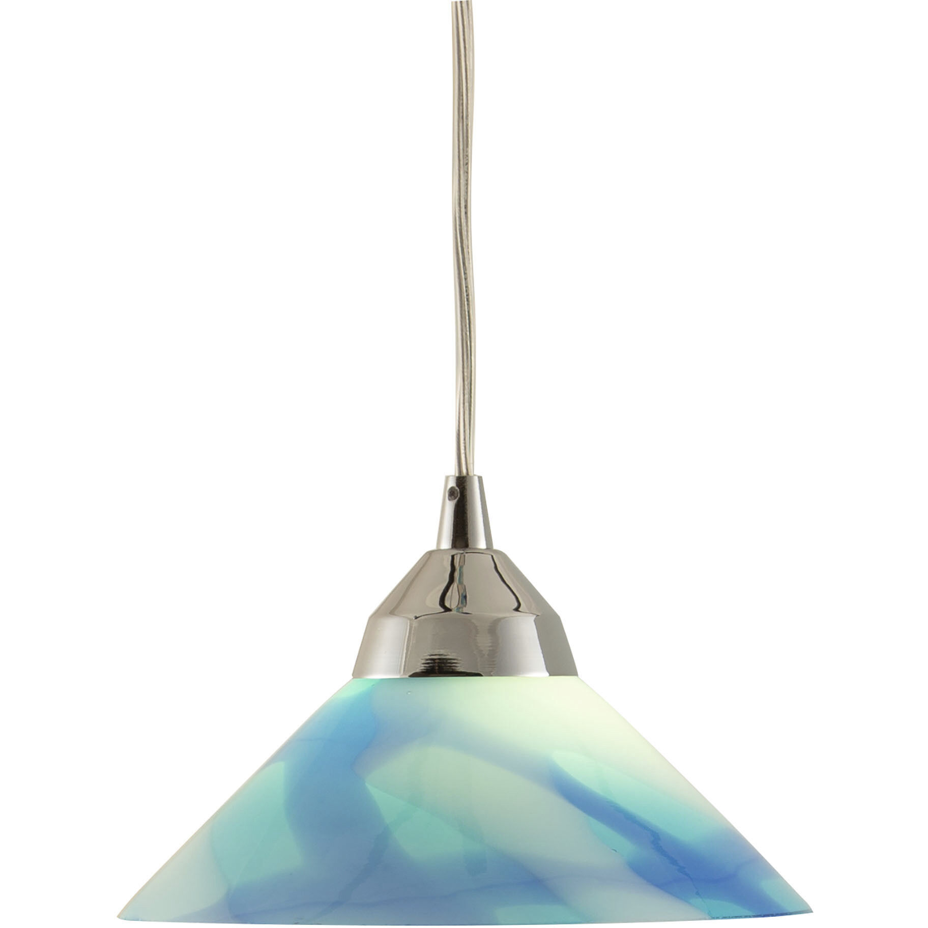 Refraction LED 7 inch Polished Chrome with Caribbean Mini Pendant Ceiling Light in Carribean