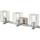 None 3 Light 23 inch Brushed Nickel Bathroom Vanity Light Wall Light