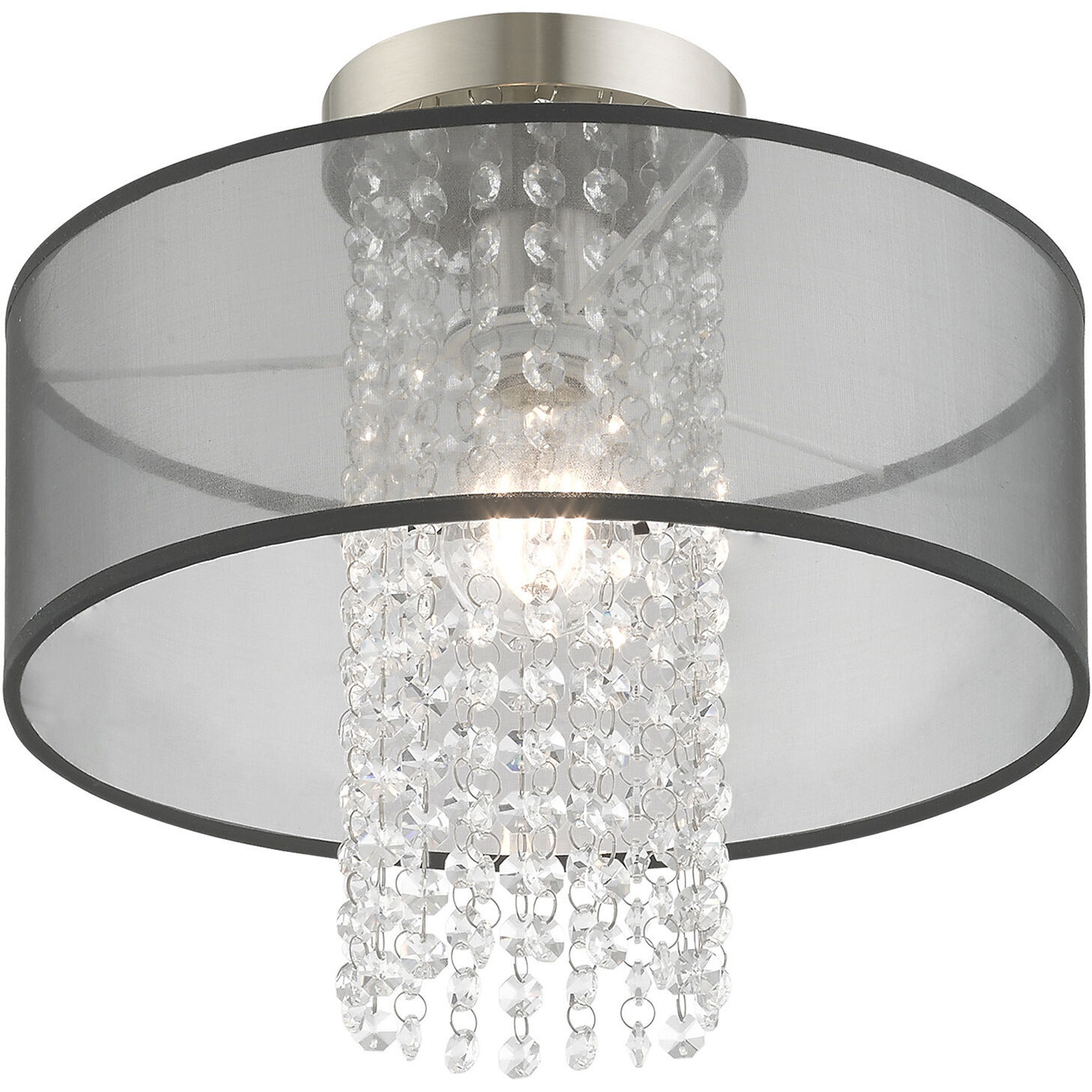 Bella Vista 1 Light 13 inch Brushed Nickel Semi-Flush Mount Ceiling Light